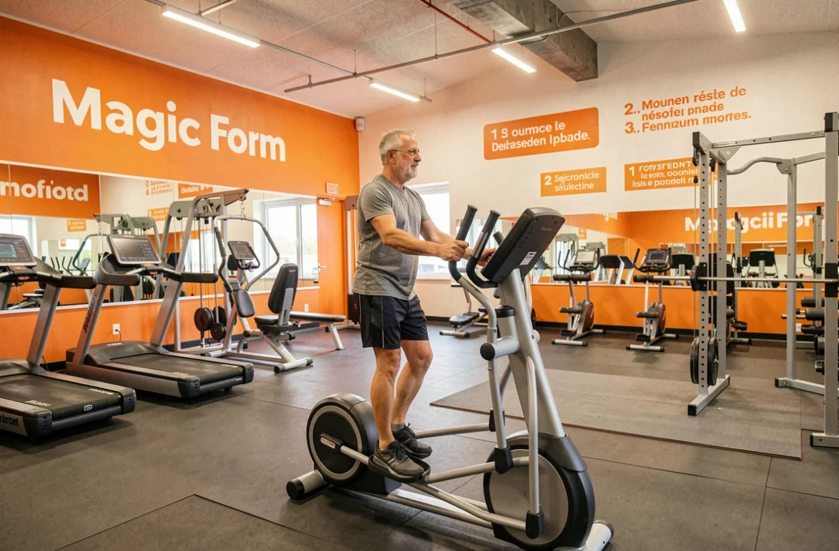 Salle Magic Form à Dijon avec machines cardio accessibles, zone d'étirement et ambiance franchise accueillante
