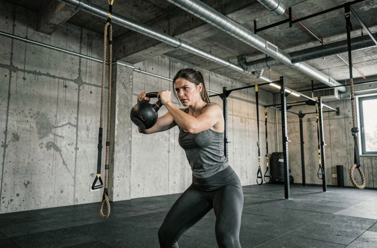 Espace fitness ON AIR à Besançon avec décor industriel, cordes aériennes et équipements fonctionnels